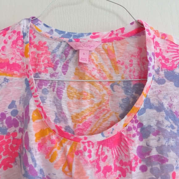 Lilly Pulitzer lightweight summer top, womens small t-shirt starfish - Picture 2 of 7